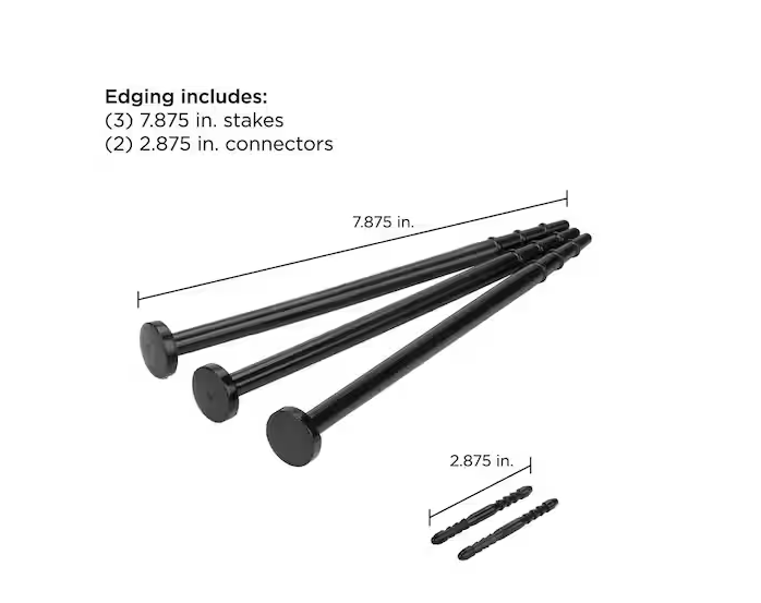 48 in. x 3 in. x 3 in. Black Brickface Rubber Landscape Edging