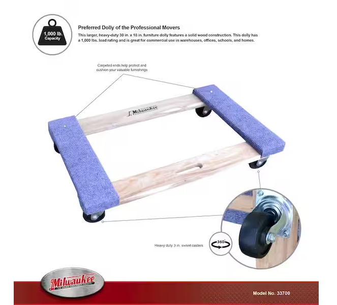 1,000 lb. Capacity Furniture Dolly