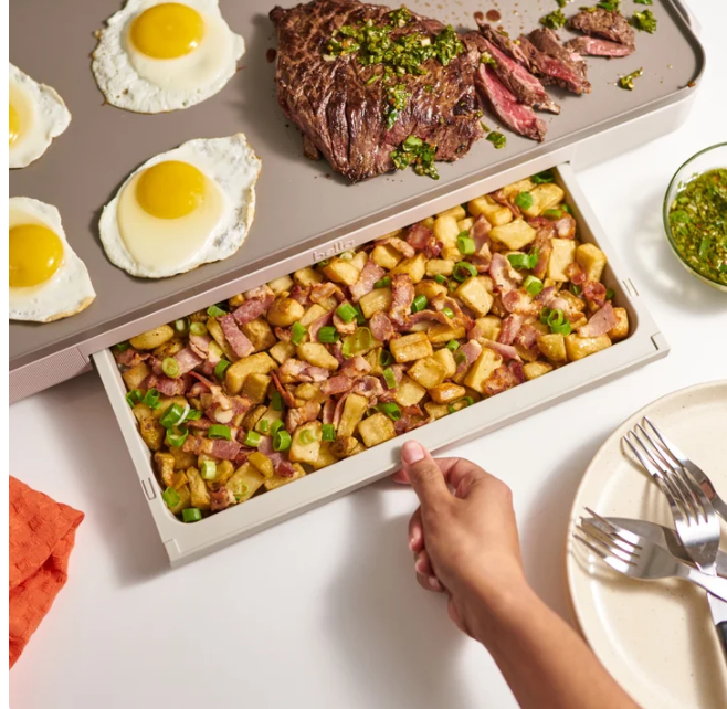bella 12" x 22" XL Griddle with Warming Tray