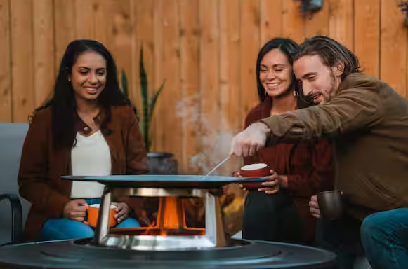 Hub 18.5 in. round stainless steel cooktop adapter for Yukon fire pit