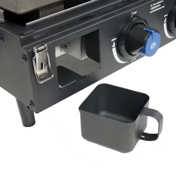 25 in. 3-Burner Portable Propane Gas Griddle with Lid in Black