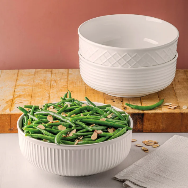 Trudeau Porcelain Serving Bowl Set, 3-piece