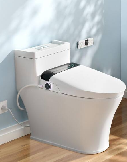 Electric Plug-In Bidet Seat for Elongated Bidet Toilet Seat with Instant Warm Water Dryer Self-Clean Nozzle in White