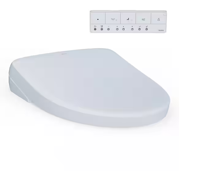 S7A Washlet Elongated Electric Heated Bidet Seat with Contemporary Lid in Cotton White