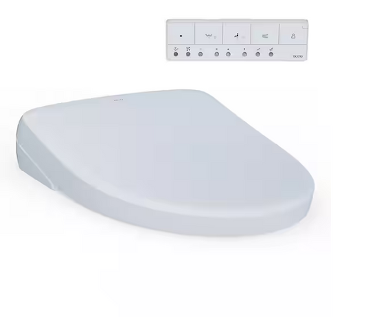 S7A Washlet Elongated Electric Heated Bidet Seat with Contemporary Lid in Cotton White