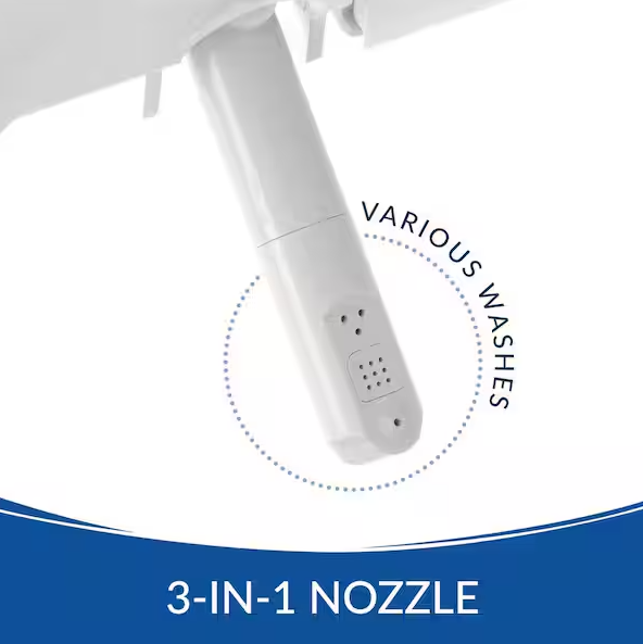 BB-1000 Supreme Electric Bidet Seat for Elongated Toilets in White with Drylette Towels