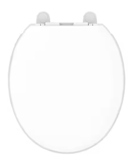 Round Soft Close Toilet Seat in White, Heavy-Duty Fade-Resistant Plastic