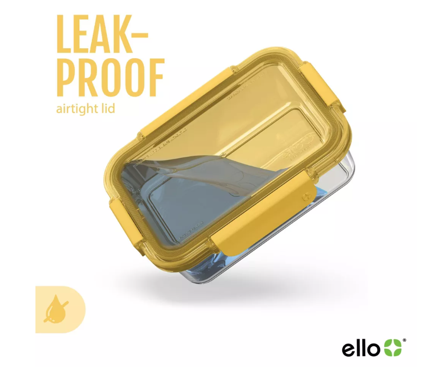 Ello Color Lock 10pc (set of 5) Glass Meal Prep Food Storage Containers Set