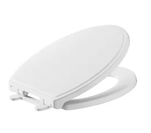 Transitional Elongated Slow Close EverClean Toilet Seat in White