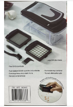 Miu Vegetable Chopper with 2 interchangeable dicer blades and Pusher