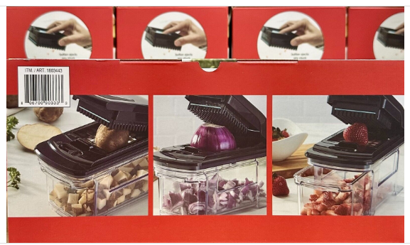 Miu Vegetable Chopper with 2 interchangeable dicer blades and Pusher