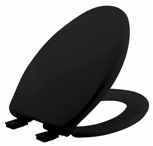 Affinity Elongated Soft Close Plastic Removes for Easy Cleaning, Never Loosens Toilet Seat in Black