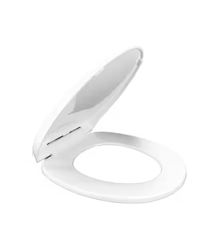 Round Slow Close Closed Toilet Seat in White