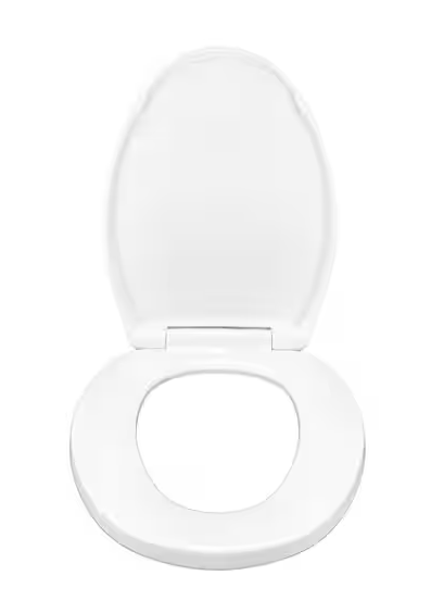 Elongated Slow Close Closed Toilet Seat in White