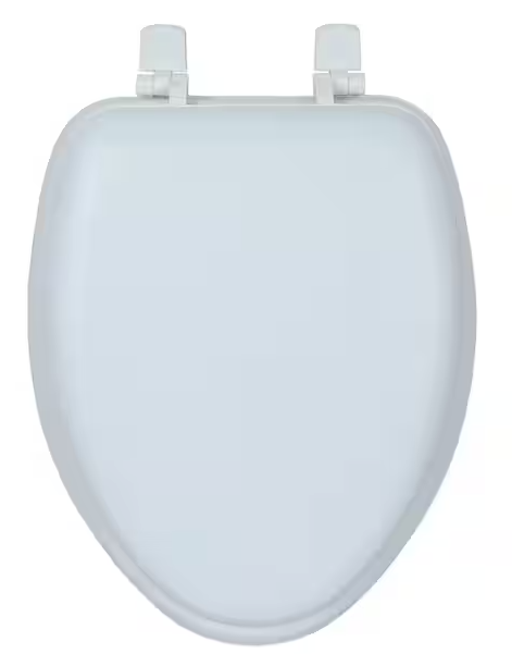 Elongated Easy Release Toilet Seat in White PVC Sheet