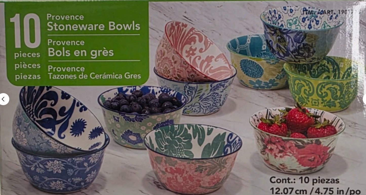 Provence Stoneware Bowls 10-piece