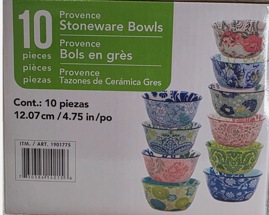 Provence Stoneware Bowls 10-piece