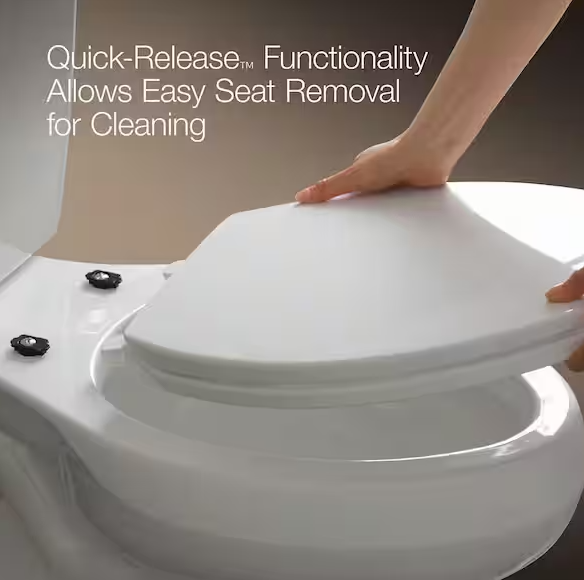 Cachet Round Antimicrobial, Soft Close Toilet Seat in White