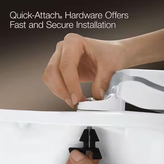 Highline Round Grip Tight Bumpers, Soft Close Toilet Seat in White