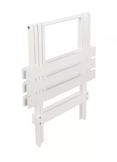 Folding 18 in. White Small Solid Wood End Table