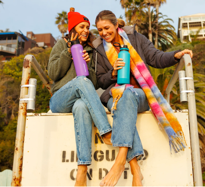 Thermoflask Vacuum Insulated Stainless Steel Bottle 40 oz 2 Pack Black & Pink