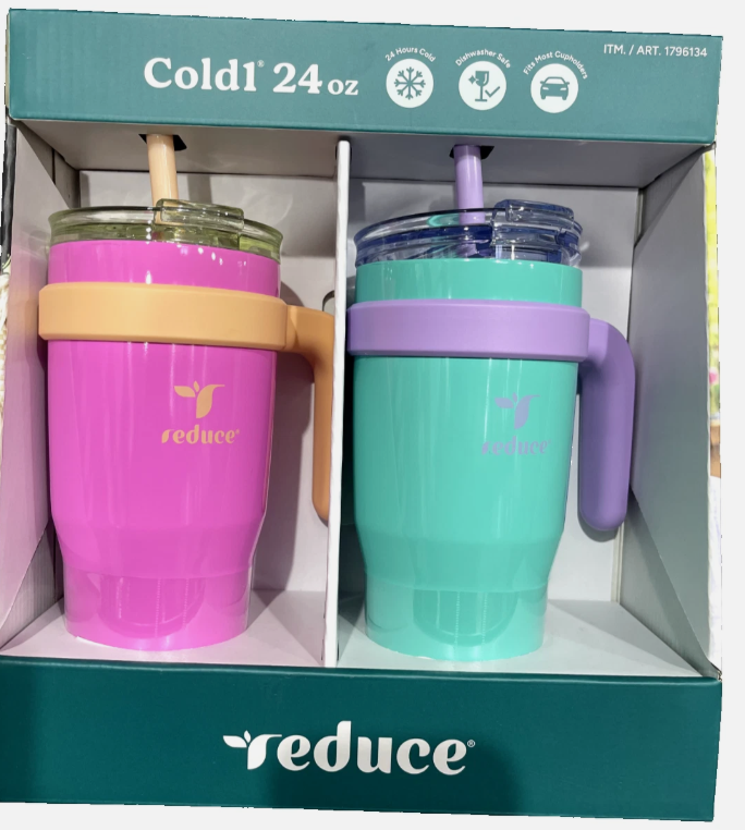 REDUCE 24oz Tumbler with Handle, Lid&Straw -Vacuum Stainless Steel-2PACK