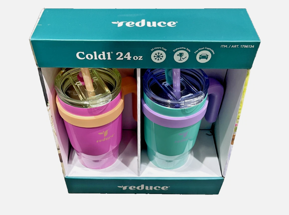 REDUCE 24oz Tumbler with Handle, Lid&Straw -Vacuum Stainless Steel-2PACK
