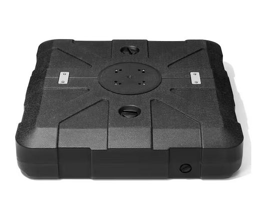 260 lbs. Fillable Capacity 3D Surface Square HDPE Offset Cantilever Patio Umbrella Base with 8-Wheels in Black