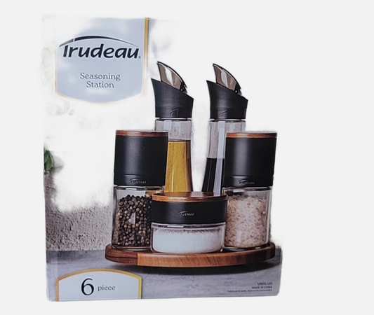 Trudeau Lazy Susan Seasoning Station 6-Piece Set.