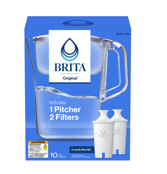Brita Champlain Water Filter Pitcher, 10 Cup with 2 Filters