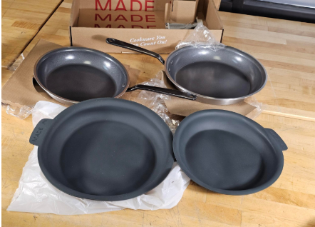 Cookware 2pc CeramiClad Non-Stick Frying Pan Set 10" & 12" Nickel