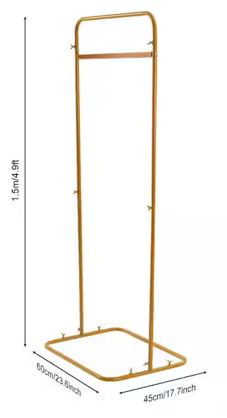 59.1 in. x 23.6 in. Yellow Modern Style Metal Wedding Welcome Sign Bracket Decorative Flower Rack Arbor