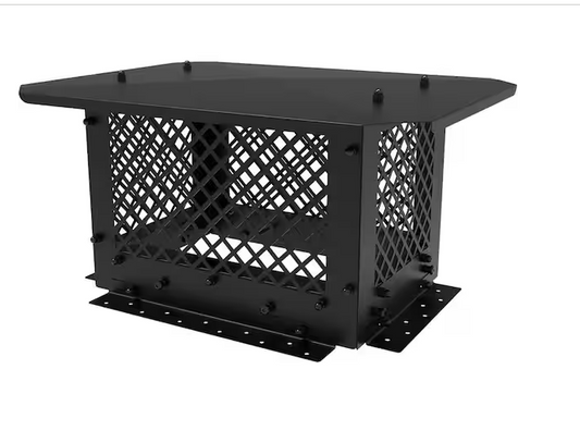 14 in. x 14 in. Black Galvanized Steel Fireplace Chimney Caps for Outside