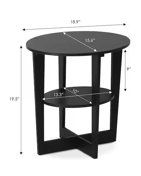 Jaya 19.5 in. Walnut Oval End Table (Set of 2)