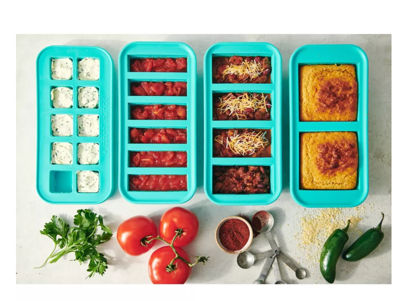 Souper Cubes 5pk Ultimate Food Freezing Tray Set Aqua Blue