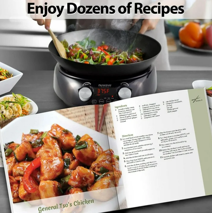 Nuwave Induction Hot Wok with 14"  Carbon Steel Wok