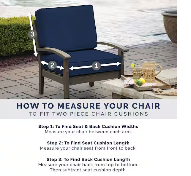 22 in. x 24 in. 2-Piece Deep Seating Outdoor Lounge Chair Cushion in Sapphire Blue Leala