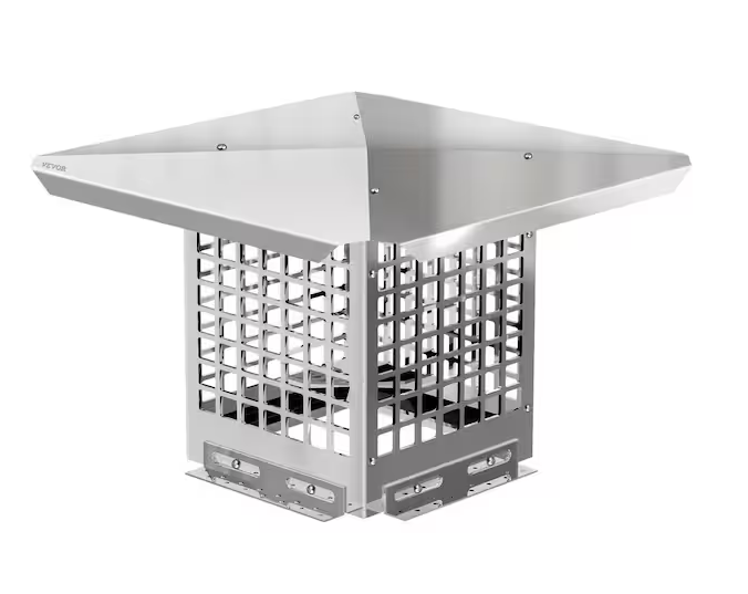 Chimney Cap 8 in. x 8 in. Flue Caps 304 Stainless Steel Fireplace Chimney Cover Chimney Flue Cover