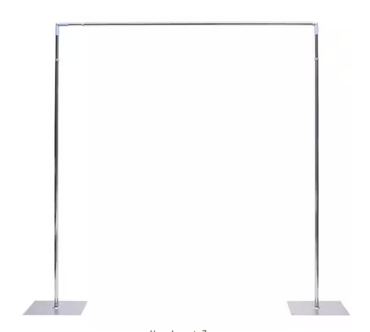 118 in. x 118 in. Stainless Steel Professional Backdrop Stand Pipe Kit Height Adjustable Wedding Party Garden Arbor