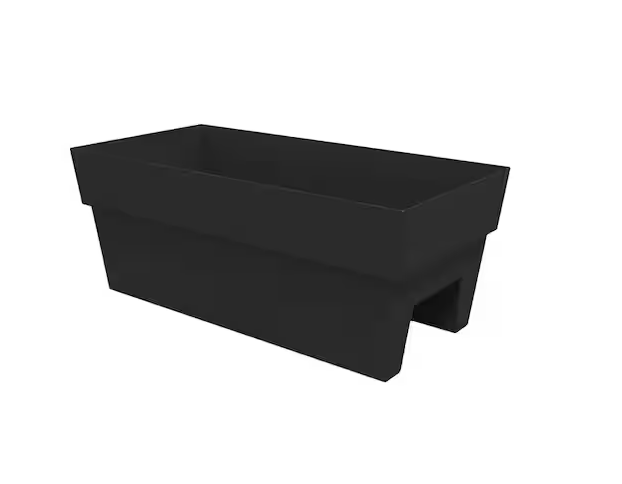 24 in. Black Finley Deck Rail Resin Planter