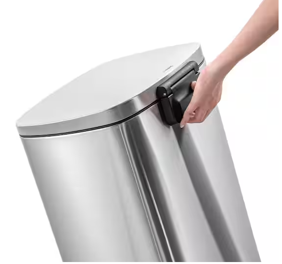 13 Gal. Stainless Steel Kitchen Trashcan, Step-on, Rectangle