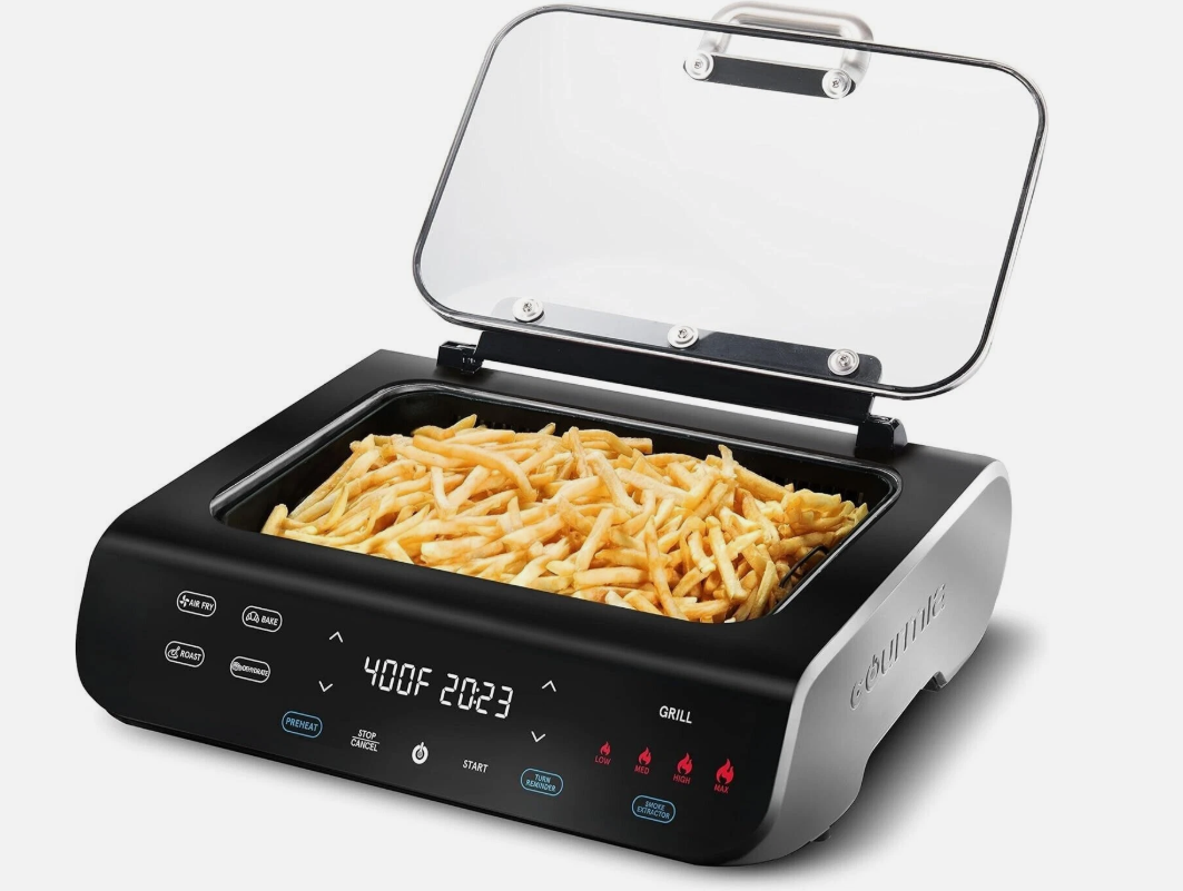 Gourmia FoodStation Smokeless Grill, Griddle, Air Fryer