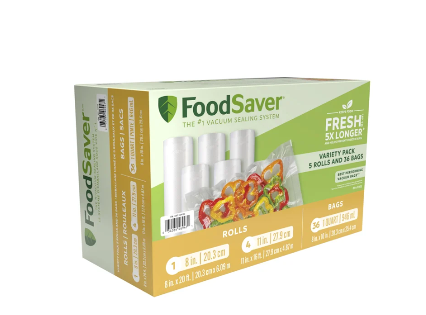 FoodSaver Vacuum Sealer Rolls and Bags Variety Pack