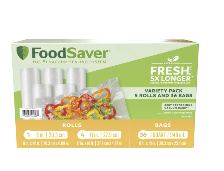 FoodSaver Vacuum Sealer Rolls and Bags Variety Pack