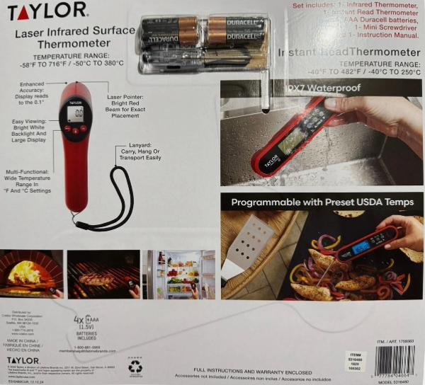 Taylor 2-Piece Digital Thermometer Bundle