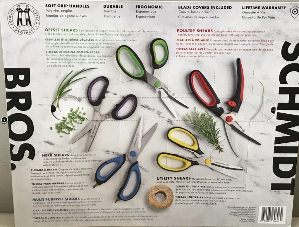 Schmidt Bros 5 Pieces Soft Grip Stainless Steel Shears