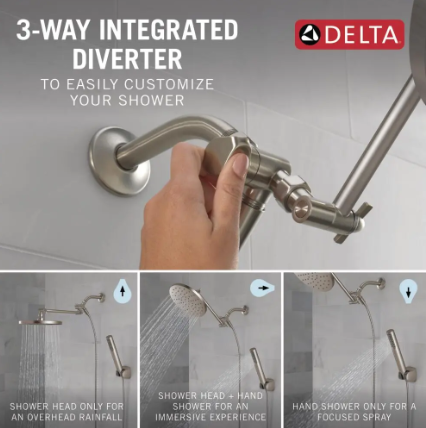 Delta Adjustable Shower Head with Hand Shower