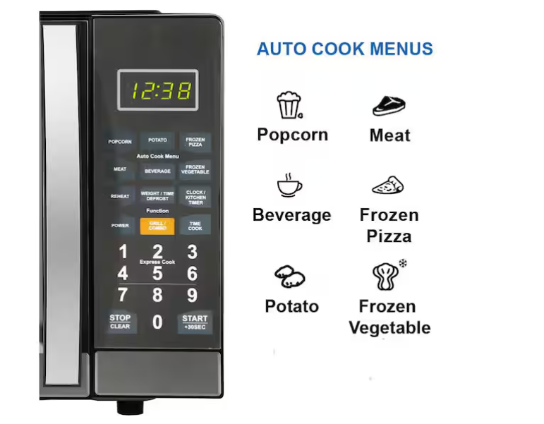 1.1 cu. ft. 1100W Touch Control Microwave Oven with Grill, Stainless Steel and Mirror Finish, MWG1191SB