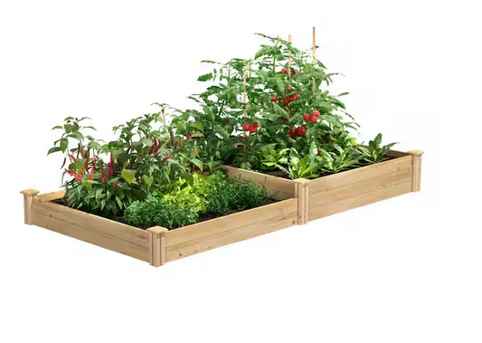 Original Natural Wood Cedar Rectangle Raised Garden Bed (96 in. L x 48 in. W x 10.5 in. H)