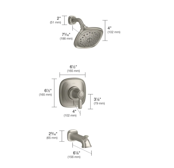 Kohler Terzet Rite-temp Bath and Shower Trim Set